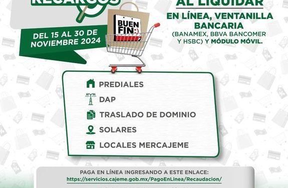 TESORERÍA MUNICIPAL ANUNCIA DESCUENTOS DEL BUEN FIN EN TODO NOVIEMBRE