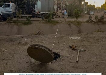 Sondeo de línea por calle Belén y Canal Porfirio Díaz en colonia “La Huerta” en Cócorit.