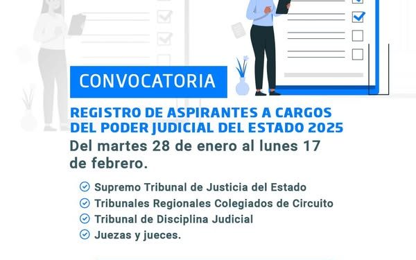 CONGRESO DE SONORA INVITA A PARTICIPAR EN CONVOCATORIA PARA JUZGADORES
