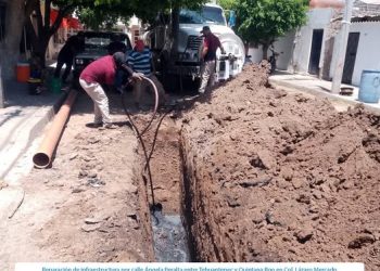 OOMAPASC REALIZA REPARACIONES EN COL. LAZARO MERCADO