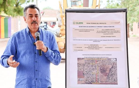 PAVIMENTAN CON CONCRETO HIDRAULICO EN LAS AVES DEL CASTILLO