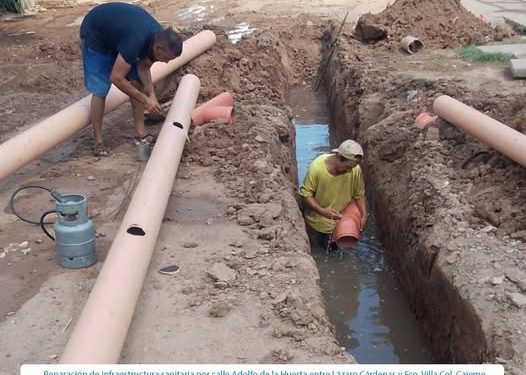 OOMAPASC REALIZA REPARACIONES EN COL. CAJEME