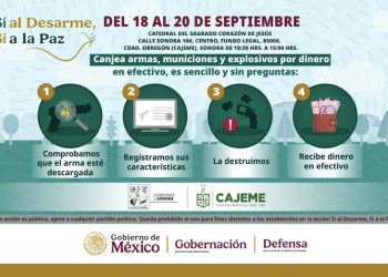 MUNICIPIO DE CAJEME, INVITA AL DESARME POR LA PAZ
