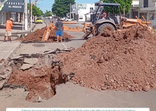 OOMAPASC REALIZA REPARACIONES EN COL. CORTINAS