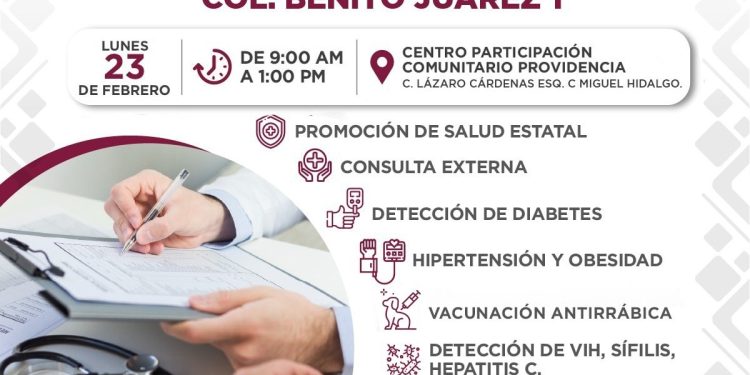 Te invitamos a la Brigada de Salud en la Col. Benito Juárez 1
