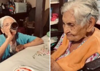VIRAL: Abuelita de 83 años se gastó todo su dinero en cerveza y fue regañada por su madre de 105 años