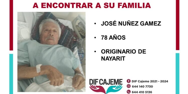 AYÚDANOS A LOCALIZAR A LOS FAMILIARES DEL SEÑOR JOSÉ NUÑEZ GAMEZ