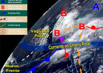 Probabilidad de lluvias dispersas en región norte y noroeste