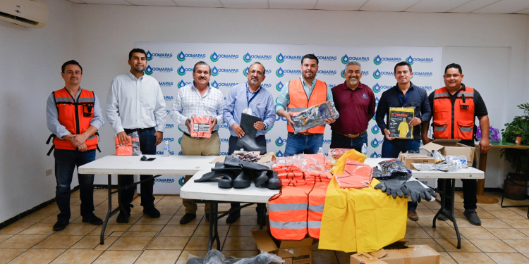 REALIZA TERCERA ENTREGA DEL 2023 DE MATERIAL DE SEGURIDAD Y PROTECCIÓN EL OOMAPAS DE CAJEME