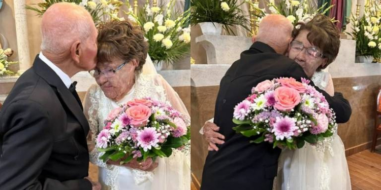 DOÑA BEBA DE 86 Y DON PANCHO DE 88 AÑOS DE EDAD, UNEN SU AMOR ANTE DIOS