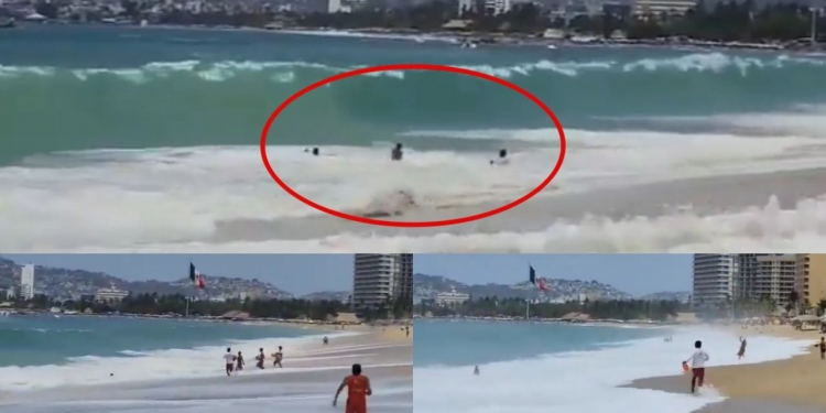SALVAVIDAS RESCATAN A MENOR SALTILLENSE EN PLAYA DE ACAPULCO; OLEAJE LO HABRÍA ARRASTRADO