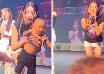 Bebé se lanza al escenario en concierto de K-pop | Video