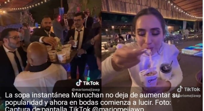 OFRECEN SOPA MARUCHAN AL FINAL DE SU BODA Y SE HACEN VIRALES