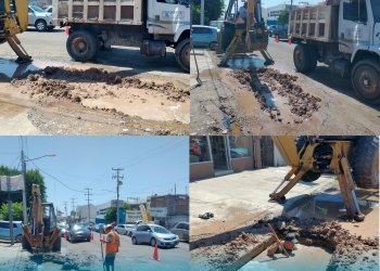 SE SIGUE REPARANDO LA LINEA DE AGUA POTABLE EN COLONIA CORTINAS