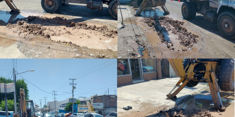 SE SIGUE REPARANDO LA LINEA DE AGUA POTABLE EN COLONIA CORTINAS
