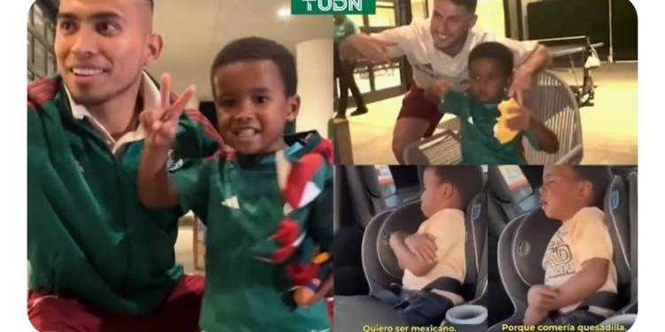 NIÑO AFRICANO LOGRÓ COMER QUESADILLAS CON LOS SELECIONADOS MEXICANOS