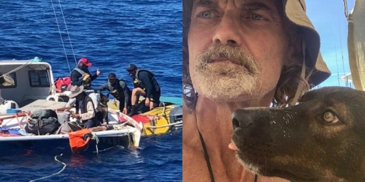 BARCO MEXICANO RESCATA A NÁUFRAGO AUSTRALIANO Y SU PERRITA QUE SOBREVIVIERON 3 MESES EN EL MAR