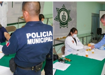 REALIZAN EXAMEN TOXICOLÓGICO A POLICÍAS MUNICIPALES
