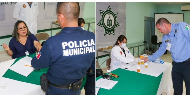 REALIZAN EXAMEN TOXICOLÓGICO A POLICÍAS MUNICIPALES