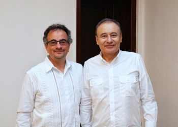 EXPONE GOBERNADOR ALFONSO DURAZO VIRTUDES DEL PLAN SONORA A EMBAJADOR DE REINO UNIDO, JON BENJAMIN