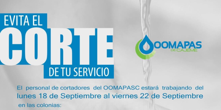 MAÑANA VISITARÁN LOS CORTADORES A LOS ADEUDOS GRANDES DE AGUA