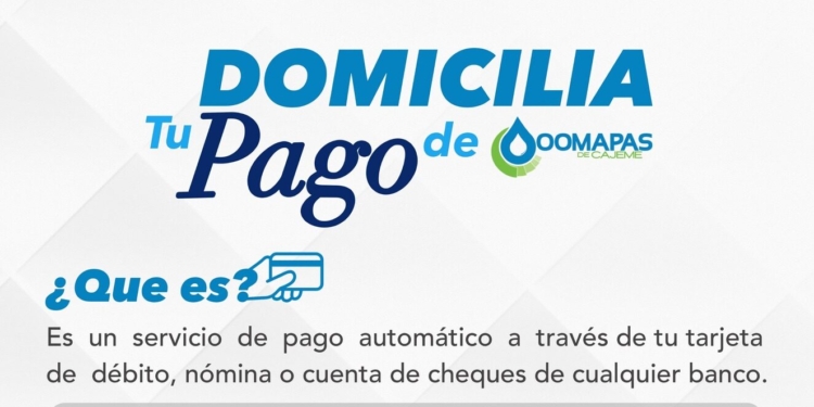 RECUERDA QUE PUEDES DOMICILIAR TU TARJETA BANCARIA PARA HACER TU PAGO DE AGUA