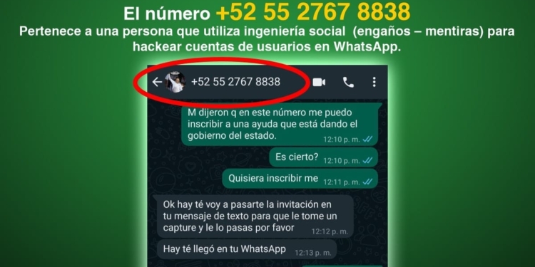 UNIDAD CIBERNÉTICA EMITE ALERTA POR NÚMERO TELEFÓNICO QUE UTILIZAN PARA HACKEO DE WHATSAPP