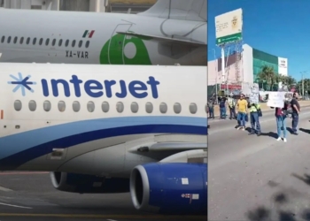 TRABAJADORES DE INTERJET SE MANIFIESTAN POR IMPAGOS DEL SINDICATO