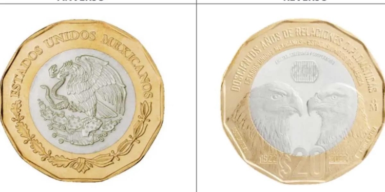 NUEVA MONEDA DE 20 PESOS CONMEMORA VÍNCULO MÉXICO-ESTADOS UNIDOS