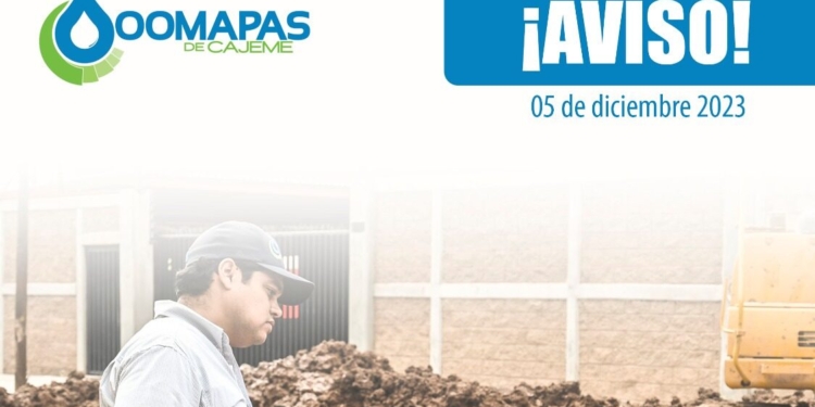 AVISO A LA COLONIA CENTRO, POR CORTE DE SUMINISTRO DE AGUA