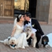 POSARON EL DÍA DE SU BODA ACOMPAÑADOS DE SUS PERRHIJOS