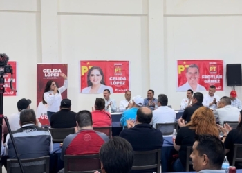 SE SUMAN SINDICATOS Y OBREROS DE CAJEME A LA FÓRMULA AL SENADO POR EL PT DE CELIDA LÓPEZ Y FROYLÁN GÁMEZ