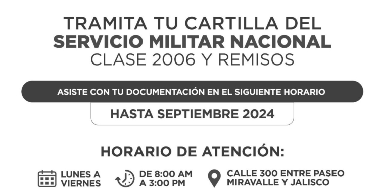 INFORMA JUNTA MUNICIPAL DE RECLUTAMIENTO SOBRE TRÁMITE PARA CARTILLA DEL SERVICIO MILITAR NACIONAL