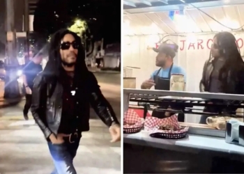 LENNY KRAVITZ PASEA POR CDMX Y BAILA EN PUESTO DE HAMBURGUESAS