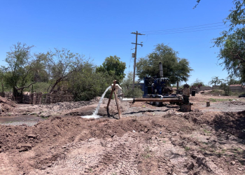 SE REALIZÓ AFORO DE NUEVA FUENTE DE ABASTECIMIENTO DE AGUA EN CAJEME