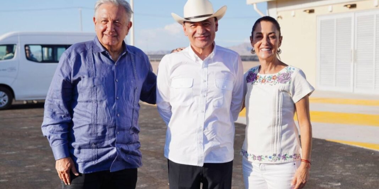 INICIAN GOBERNADOR DURAZO, PRESIDENTE LÓPEZ OBRADOR Y PRESIDENTA ELECTA SHEINBAUM GIRA DE TRABAJO POR SONORA