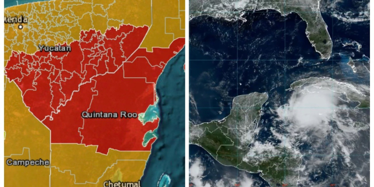 PELIGRO MÁXIMO: ACTIVAN ALERTA ROJA EN QUINTANA ROO Y YUCATÁN ANTE LLEGADA DE BERYL EN HORAS