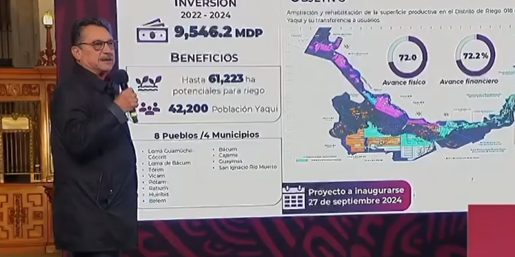 CONSTRUCCIÓN DEL DISTRITO DE RIEGO 018 EN TERRITORIO YAQUI AVANZA A PASOS FIRMES