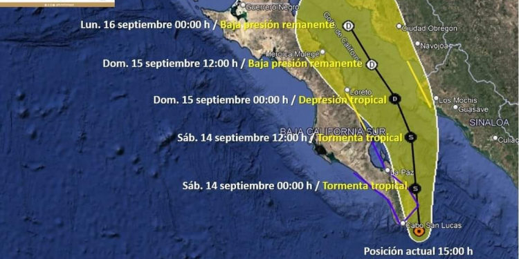 ZONA SUR DE SONORA SIGUE EL ALERTA NARANJA, AUN SE ESPERA LA LLEGADA DE ILEANA