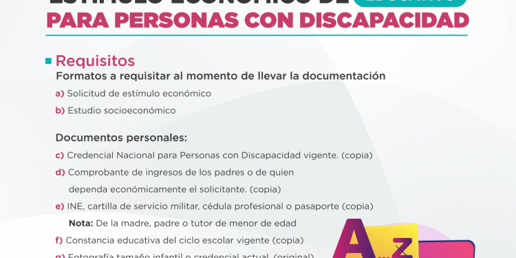 INICIA LA CONVOCATORIA PARA ACCEDER A LOS ESTÍMULOS ECONÓMICOS 2024 PARA PERSONAS CON DISCAPACIDAD