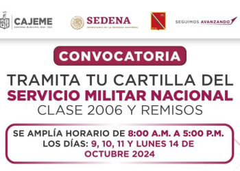AMPLIARÁN HORARIO PARA EL TRÁMITE DE LA CARTILLA DEL SMN CLASE 2006 Y REMISOS