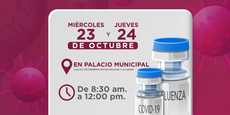 LLEVAN A PALACIO MUNICIPAL CAMPAÑA DE VACUNACIÓN CONTRA LA INFLUENZA Y COVID-19