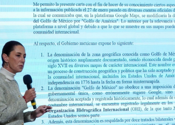 CLAUDIA SHEINBAUM AMENAZA CON DEMANDAR A GOOGLE POR RENOMBRAR AL “GOLFO DE MÉXICO” COMO “GOLFO DE AMÉRICA”