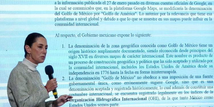 CLAUDIA SHEINBAUM AMENAZA CON DEMANDAR A GOOGLE POR RENOMBRAR AL “GOLFO DE MÉXICO” COMO “GOLFO DE AMÉRICA”