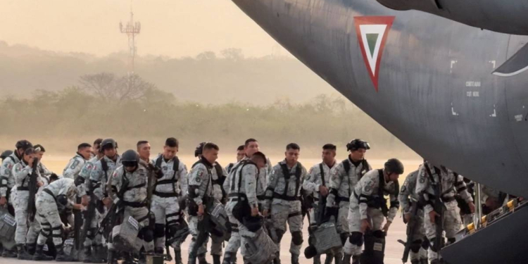 AGENTES DE LA GN DE CAMPECHE, YUCATÁN, QUINTANA ROO Y MÁS ESTADOS, SON DESPLAZADOS A LA FRONTERA CON EE.UU.