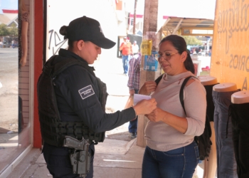 REALIZA SSPM VOLANTEO INFORMATIVO PARA PROMOVER DENUNCIAS ANÓNIMAS Y SEGURAS EN CAJEME