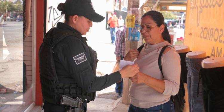 REALIZA SSPM VOLANTEO INFORMATIVO PARA PROMOVER DENUNCIAS ANÓNIMAS Y SEGURAS EN CAJEME