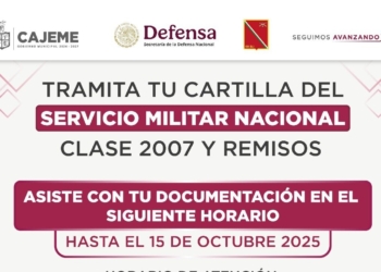 INVITAN A JÓVENES DE CAJEME A REALIZAR TRÁMITE PARA CARTILLA DEL SMN CLASE 2007 Y REMISOS