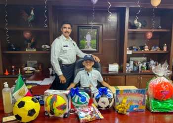IKER FERNANDO, SECRETARIO INFANTIL DE LA SSPM EN CAJEME, REALIZA RECORRIDO POR LA COMANDANCIA