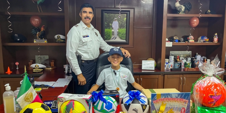 IKER FERNANDO, SECRETARIO INFANTIL DE LA SSPM EN CAJEME, REALIZA RECORRIDO POR LA COMANDANCIA